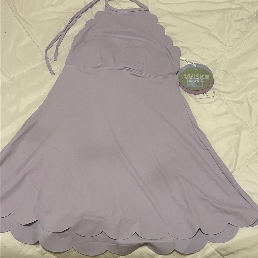 Lilac Scalloped Asymmetrical Dress